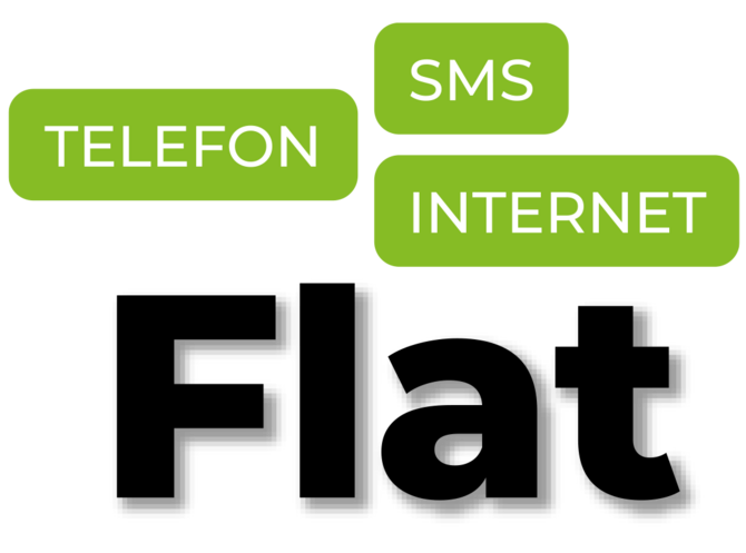 Wort-Wolke: Telefon-, SMS-, Internet-Flat