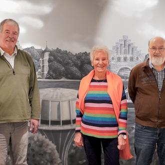 Die Wasserturmbetreuer freuen sich auf Besucher v.l.n.r.: Wolfgang Kubsch, Lydia Glaubke, Uwe Petersen